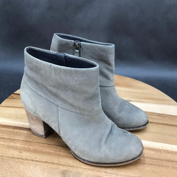 Cole Haan Grand OS‎ Brown Leather Block Heel Zip Up Booties Womens Size 7 B - Picture 1 of 7